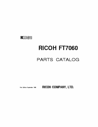 Ricoh FT7060 Ricoh FT7060 Parts Manual